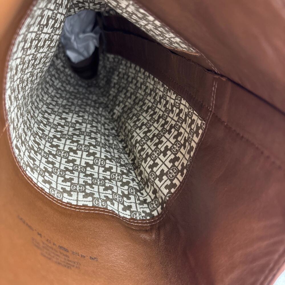 Tory Burch Brown Leather Knee High Riding Boots Round Toe Women Size 10 M - Picture 11 of 12